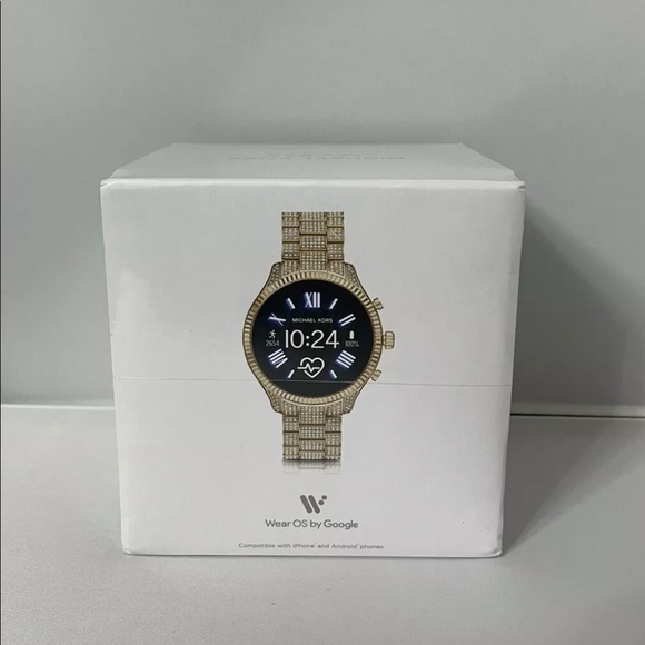 gen 5 lexington pavé gold tone smartwatch